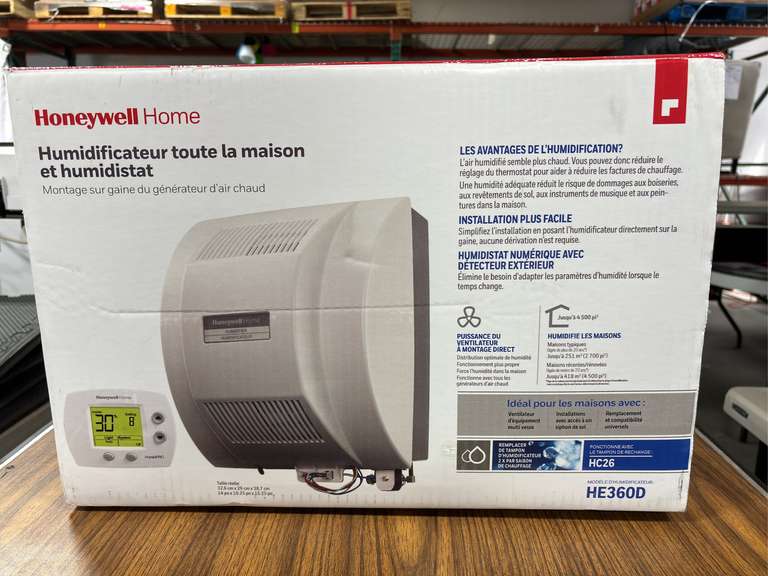 Honeywell Home Whole House Humidifier & Humidistat - Furnace Duct Mounted
