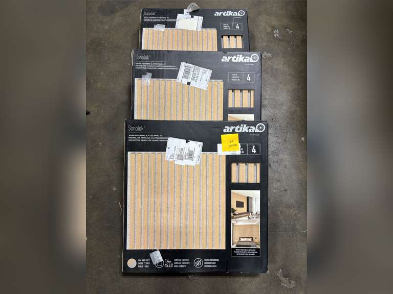 (3) Artika Sonolok 4pk Sound Absorbing Slatted Panel Kits