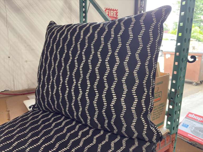 Origin 21 25”x25” 2pc Black Helix Jacquard Deep Seat Cushion Set