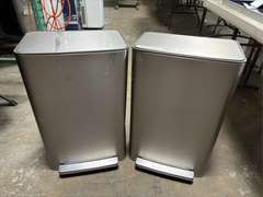 (2) Kohler 47L Stainless Steel Step Trash Cans *Dented
