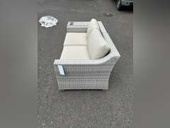 TK CLASSICS LIGHT GRAY 2-PIECE SECTIONAL SOFA w/ (2) CUPHOLDERS *NIB