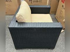 (2) TK CLASSICS BLACK WICKER PATIO CHAIRS *NIB