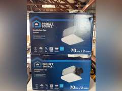 (2) Project Source 70CFM Bathroom Ventilation Fans & Selkirk 8" Round Top Chimney Cover