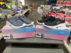 (2) Pairs Sketchers Lite Foam Running Shoes - Women’s Black & Blue Size 8 & 9 -