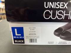 (4) Pairs Cushion Slide Ons -Unisex Black Sizes M/ L/ (2) XL-