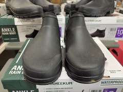 (3) Pairs Staheekum Ankle Waterproof Rain Boots -Men’s Black Size 10-