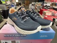 (2) Pairs Sketchers Lite Foam Running Shoes - Women’s Black & Blue Size 8 & 9 -