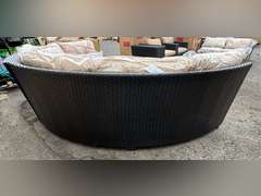TK CLASSICS BLACK WICKER HALF CIRCLE PATIO COUCH *NIB