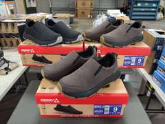 (3) Pairs Gerry Moc II Slip Ons -Mens (2) Brown Size 9 & (1) Black Size 9-