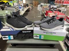 (2) Pairs Sketchers Arch Comfort/Glide Comfort Running Shoes - Men’s Black & Gray Size 12 - *NIB