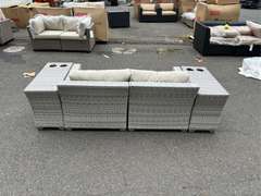 TK CLASSICS LIGHT GRAY 2-PIECE SECTIONAL SOFA w/ (2) CUPHOLDERS *NIB