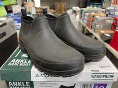 (3) Pairs Staheekum Ankle Waterproof Rain Boots -Men’s Black Size 10-