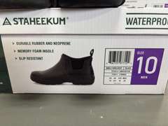 (3) Pairs Staheekum Ankle Waterproof Rain Boots -Men’s Black Size 10-