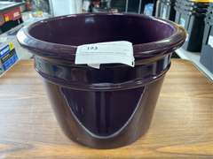 (3) Assorted Ceramic Planters - Wine Red