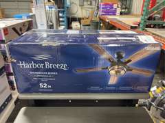 Harbor Breeze Summerville Showroom Series 52” Indoor Ceiling Fans - 8 Function Remote, 3 Speed, Black Finish