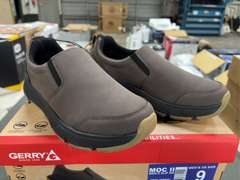 (3) Pairs Gerry Moc II Slip Ons -Mens (2) Brown Size 9 & (1) Black Size 9-