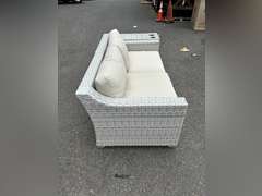TK CLASSICS LIGHT GRAY 2-PIECE SECTIONAL SOFA w/ (2) CUPHOLDERS *NIB
