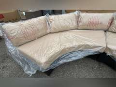 TK CLASSICS BLACK WICKER HALF CIRCLE PATIO COUCH *NIB