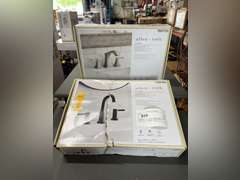(2) Allen Roth Chesler Bath Faucets - Nickel Finish & Harlow Black Matte Finish