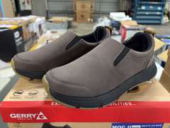 (3) Pairs Gerry Moc II Slip Ons -Mens (2) Brown Size 9 & (1) Black Size 9-