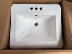 Allen Roth Rectangular Drop-In 18.5" Bathroom Sink - Vitreous China Porcelain