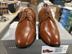 (3) Pairs Perry Ellis Leather Dress Shoes -Men’s Brown Size 11.5 & (2) Black Size 11.5/ 10- *NIB