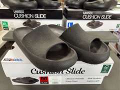 (4) Pairs Cushion Slide Ons -Unisex Black Sizes M/ L/ (2) XL-