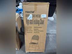 4-Pack Maxchief Upholstered Metal High Back Folding Chairs