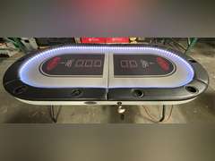 Barrington 10-player Poker Table w/ LED Lights & Cover *NIB/Open Box