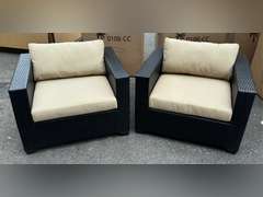 (2) TK CLASSICS BLACK WICKER PATIO CHAIRS *NIB
