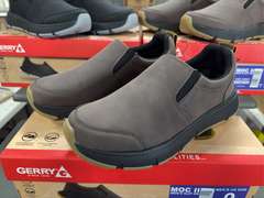 (3) Pairs Gerry Moc II Slip Ons -Mens (2) Brown Size 9 & (1) Black Size 9-