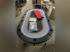 Barrington 10-player Poker Table w/ LED Lights & Cover *NIB/Open Box