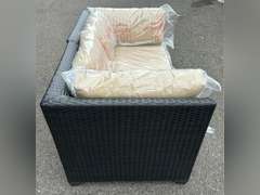 TK CLASSICS BLACK WICKER 2-PIECE SECTIONAL SOFA *NIB