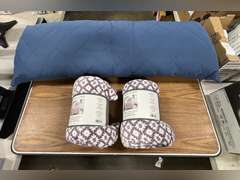 Blue Body Pillow with (2) Casual Living Super Soft Plush Throw