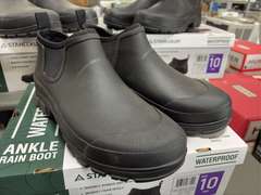 (3) Pairs Staheekum Ankle Waterproof Rain Boots -Men’s Black Size 10-