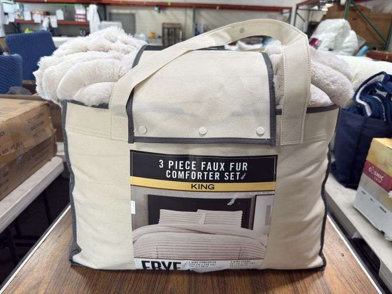 Frye 3pc King Comforter Set - Cream