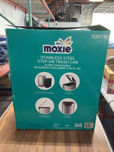 Moxie 10gal Stainless Steel Step Trash Can