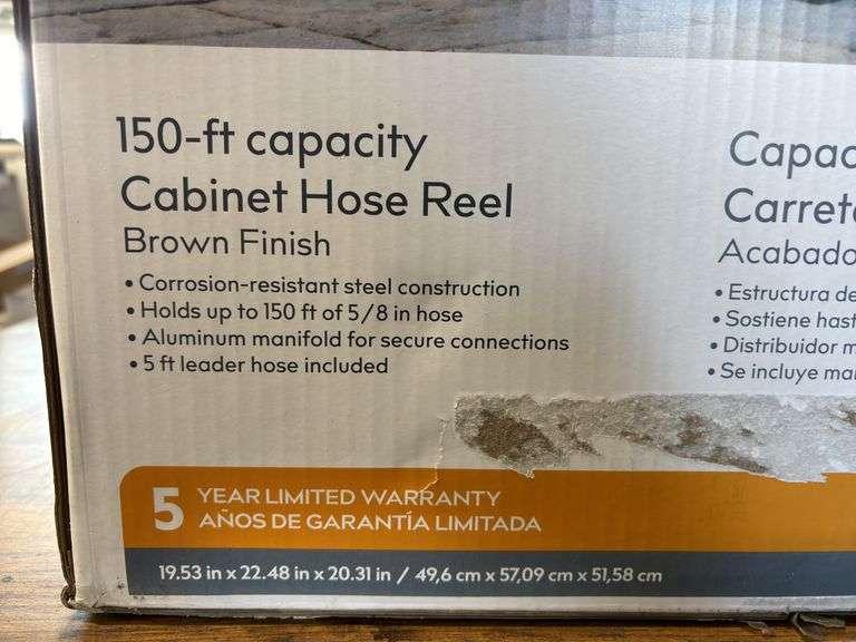 Style Selections 150ft Capacity Cabinet Hose Reel