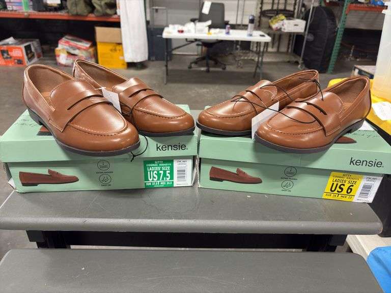 (2) Kensie Women’s Padded Gitty Loafers  (Brown Sizes 6 and 7.5)
