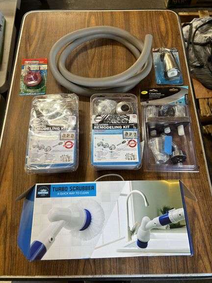 (3) Tub & Shower Remodeling Kits, Handheld Turbo Scrubber Kit, Tub Spout & Toilet Flapper