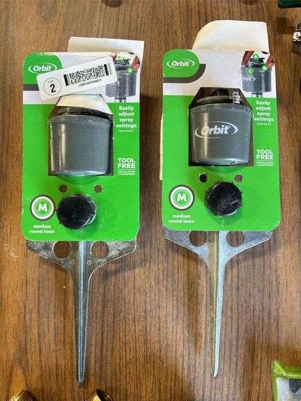 Assorted Orbit Sprinkers, (4) Assorted Nozzle Sprayers, & Hose Faucet Manifold