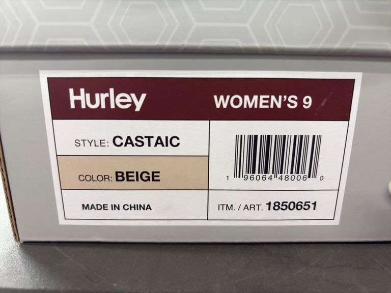 (3) Mens Hurley Shoreline Sneaker (Black Size 8/ 10/ 12) & (1) Women’s Hurley Castaic (Beige Size 9)