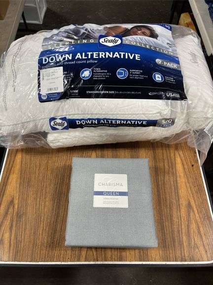 Charisma Queen Sheet Set & 2pk Sealy Down Alternative Pillows