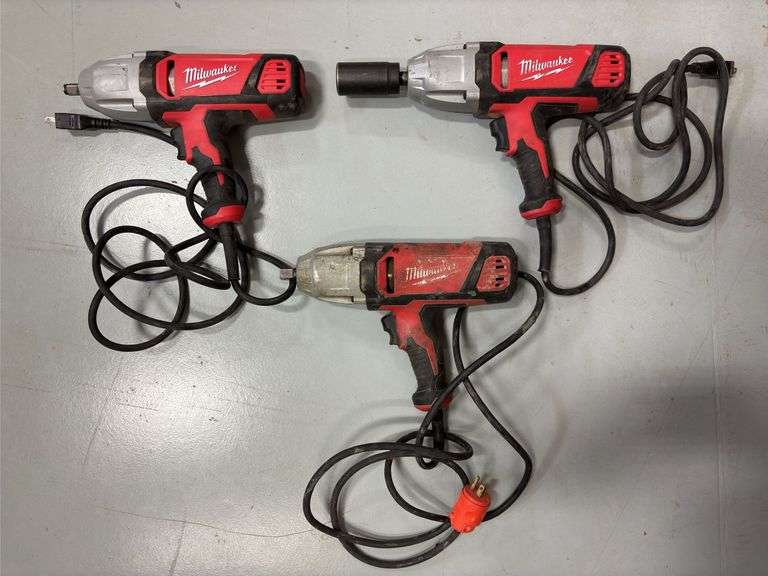 (3) Milwaukee 1/2" Square-Ring Impact Wrenches - Cordless *Tested/Works