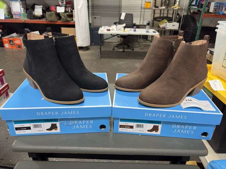 (2) Draper James Women’s Heeled Boots (Black & Brown Size 10)