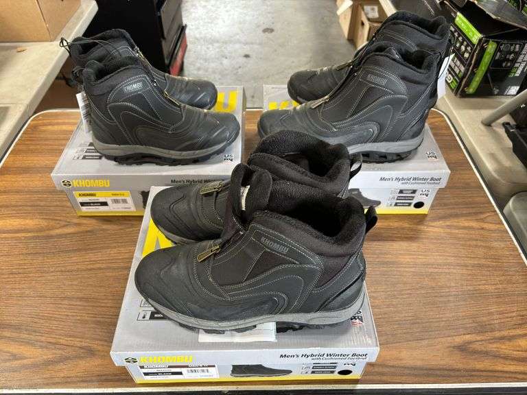 (3) Khombu Men’s Hybrid Winter Boots (Black Size 8/ 11/ 13)