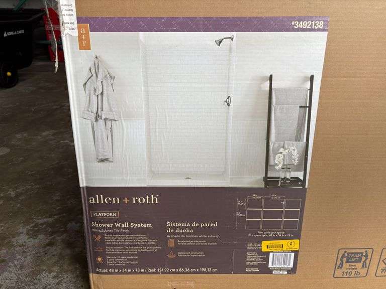 Allen+Roth Platform Shower Wall System & Schluter 12" x 28" Shower Niche