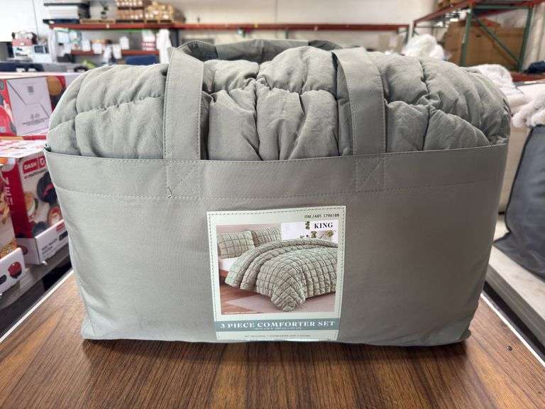 BHF 3pc King Comforter Set - Green