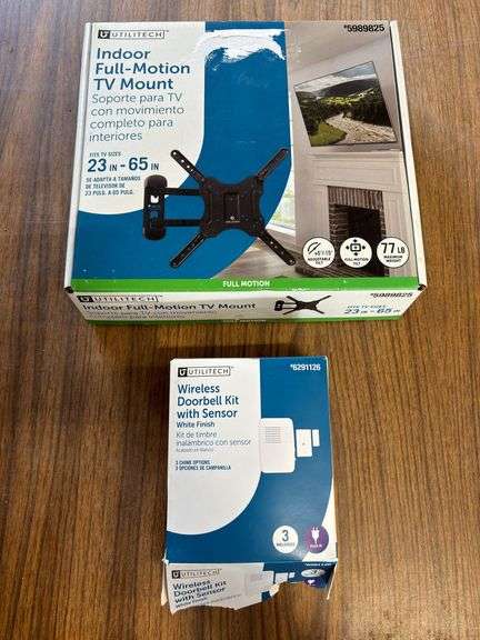 Utilitech Indoor Full-Motion TV Mount & Wireless Doorbell Kit w/ Sensor