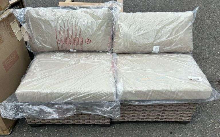 (3) TK Classics Medium Brown Single Piece Wicker Patio Chairs *NIB